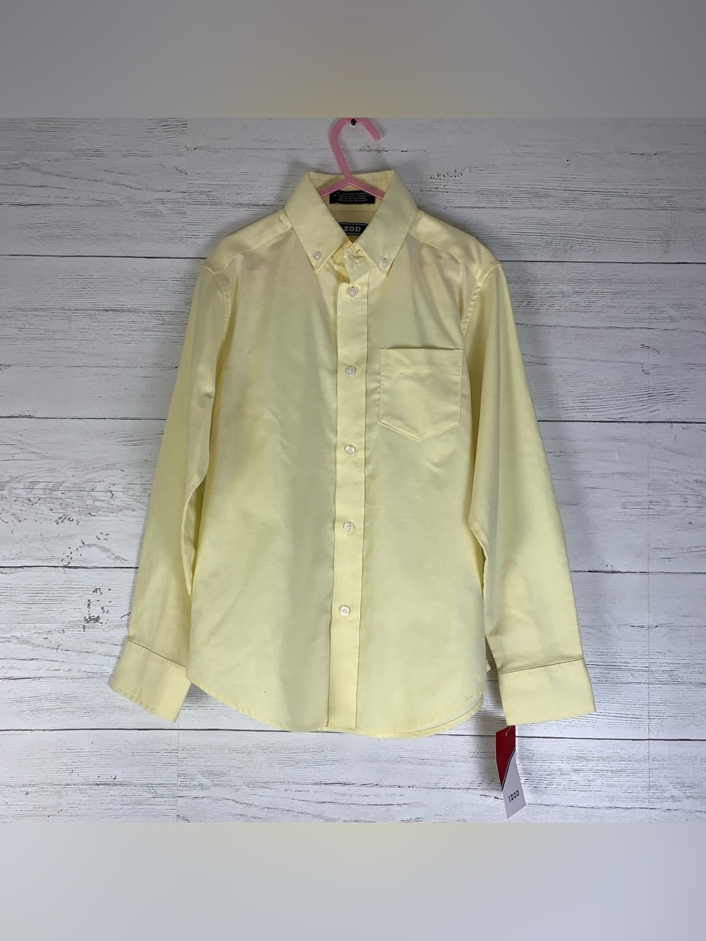 Izod yellow oxford button up shirt boys size 8 regular NWT